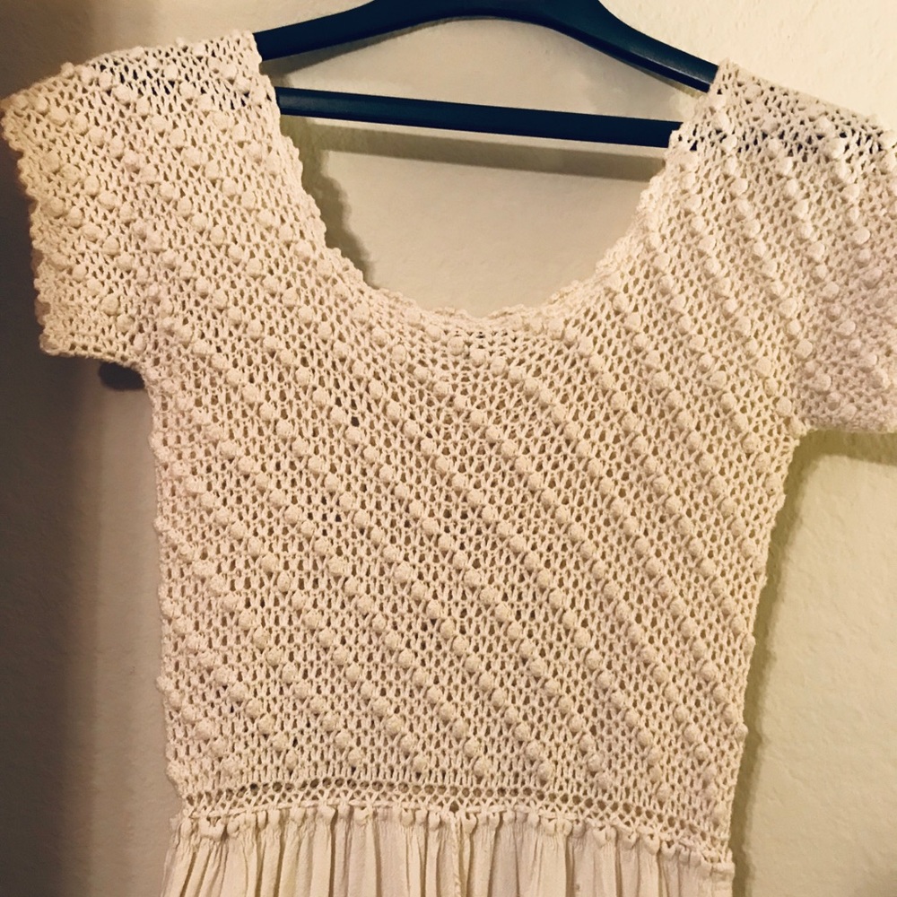 White knit maxi dress, Size 2